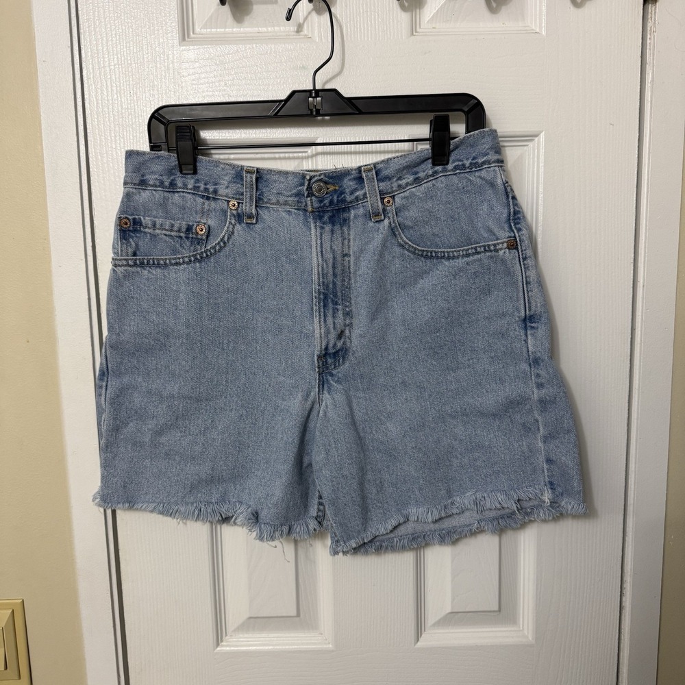Levi's Mens's Y2K Red Tag 550 Relaxed Fit Cut Off Jean Shorts Size 33 Grunge